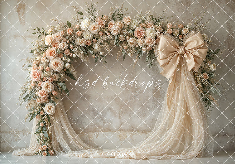 Blooming Arch & Bows - Beige