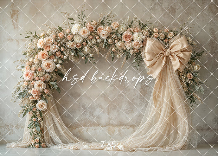 Blooming Arch & Bows - Beige