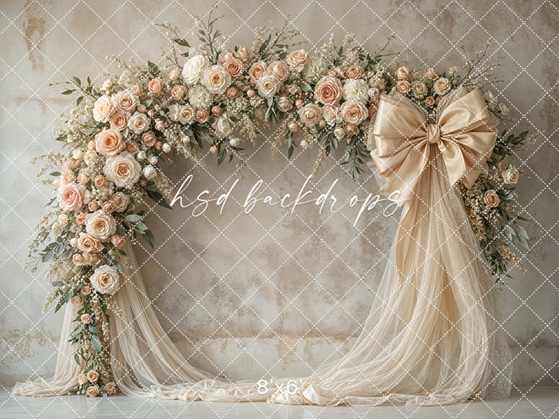 Blooming Arch & Bows - Beige