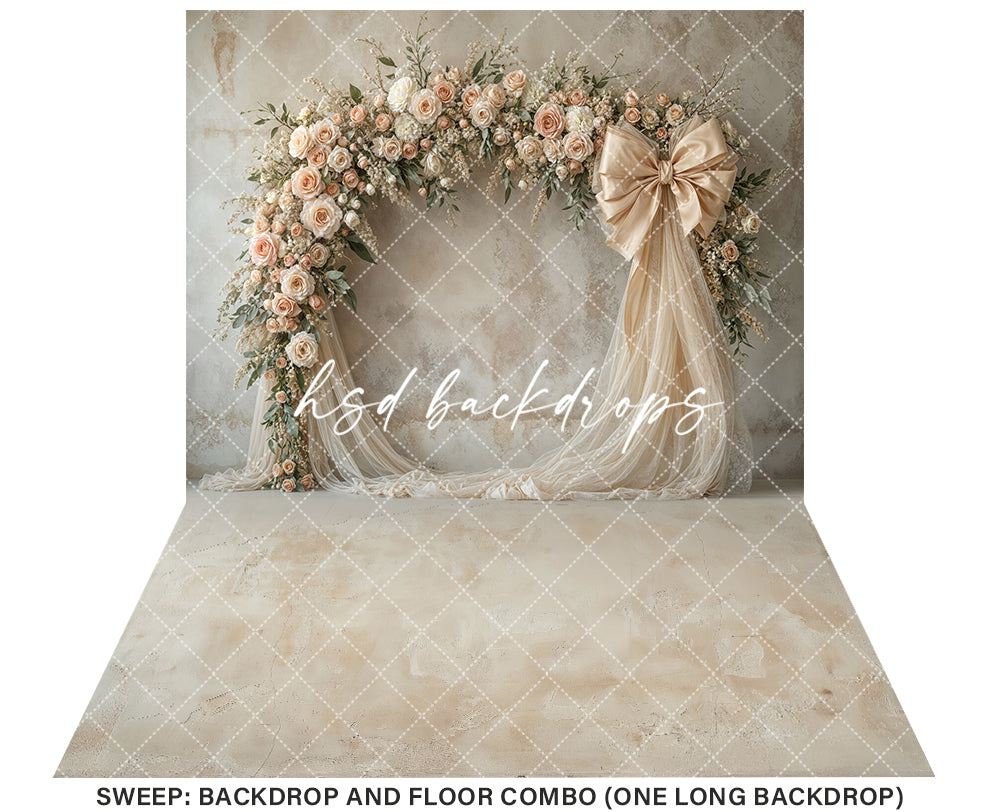 Blooming Arch & Bows - Beige