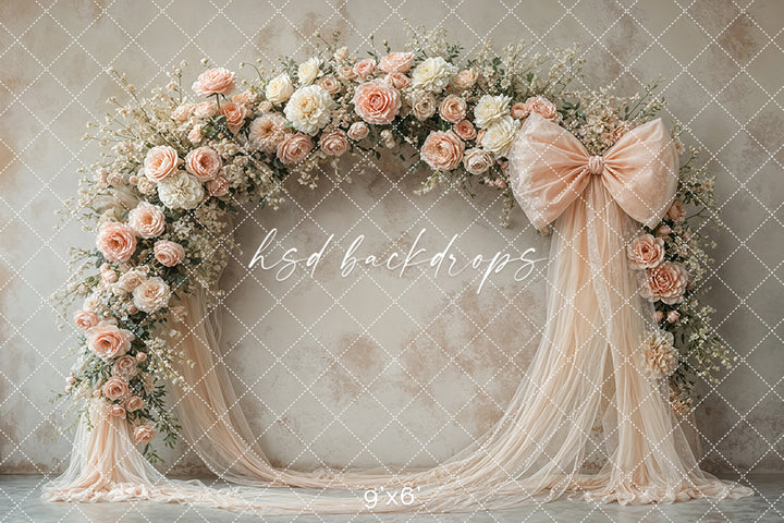 Blooming Arch & Bows - Peach