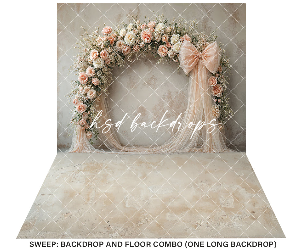 Blooming Arch & Bows - Peach