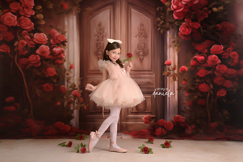 Romantic Roses Door - HSD Photography Backdrops 