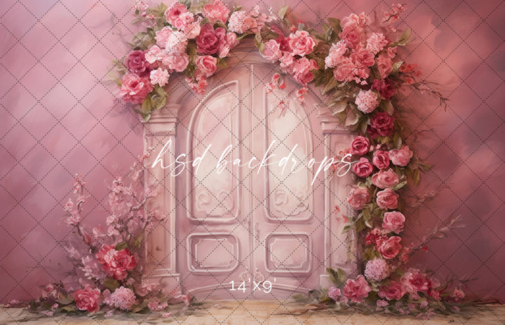 Pretty Pink Door - HSD Photography Backdrops 