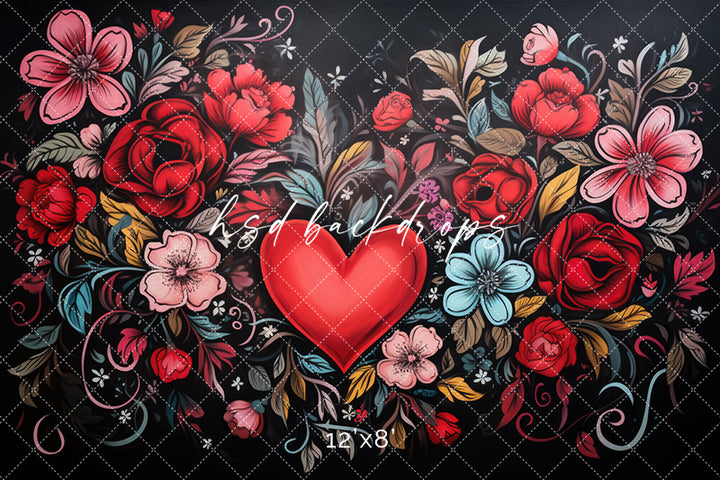 Heart of Flowers - HSD Photography Backdrops 