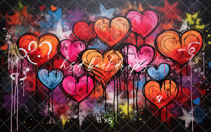 Graffiti Hearts - HSD Photography Backdrops 