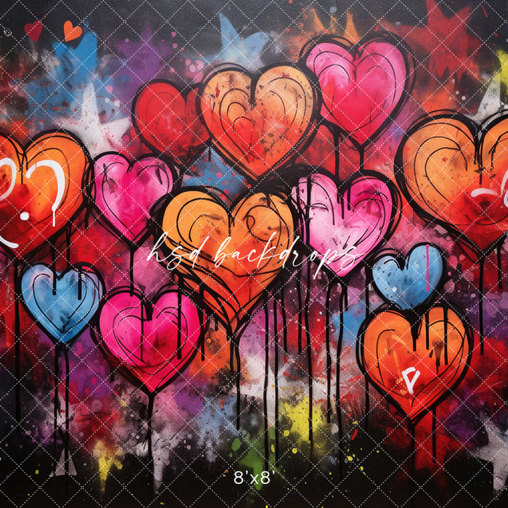 Graffiti Hearts - HSD Photography Backdrops 