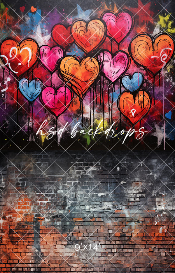 Graffiti Hearts (sweep options) - HSD Photography Backdrops 