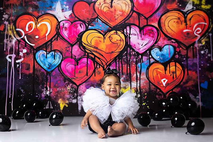 Graffiti Hearts (sweep options) - HSD Photography Backdrops 