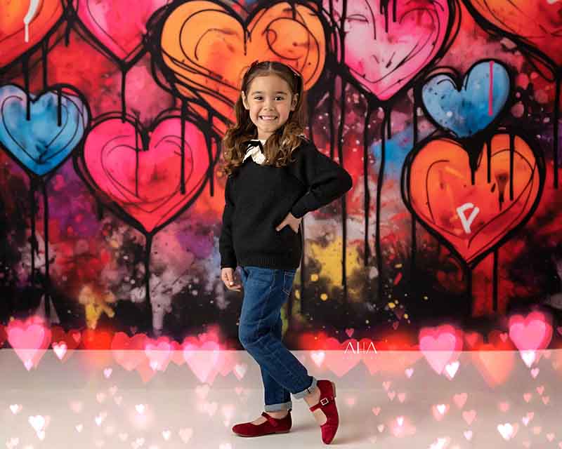 Graffiti Hearts (sweep options) - HSD Photography Backdrops 