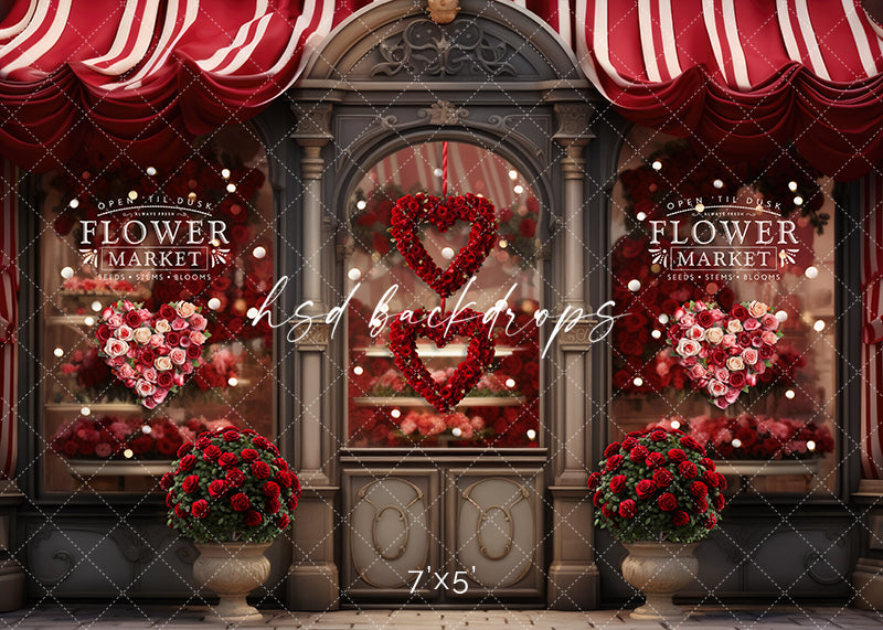 Romantic Rose Flower Market - HSD Photography Backdrops 