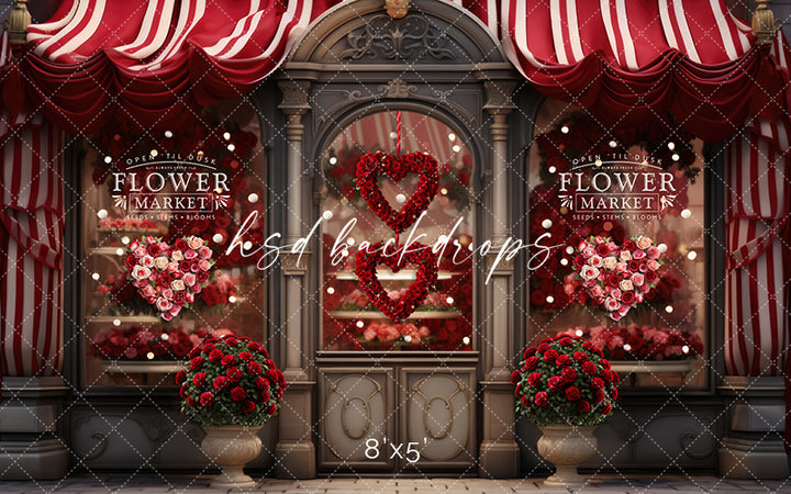 Romantic Rose Flower Market - HSD Photography Backdrops 