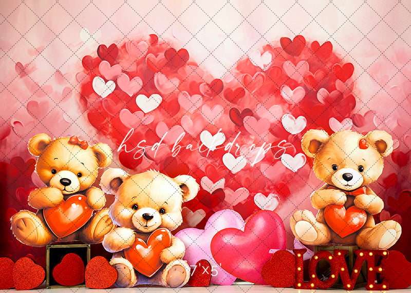 Beary Big Heart - HSD Photography Backdrops 