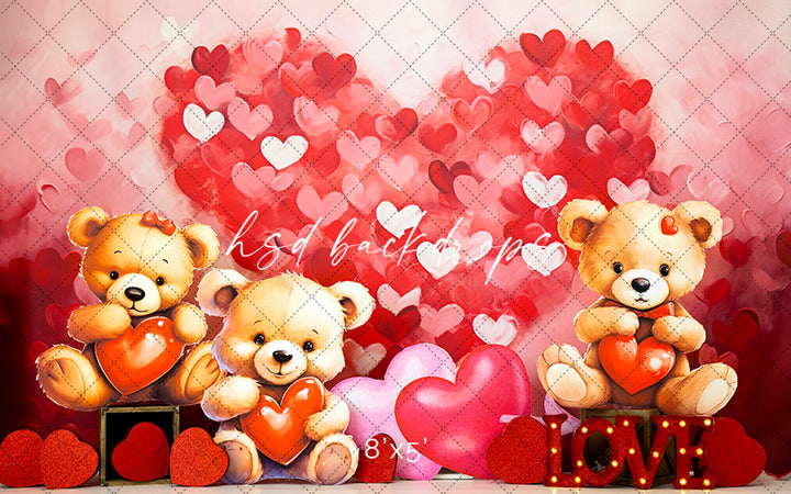 Beary Big Heart - HSD Photography Backdrops 