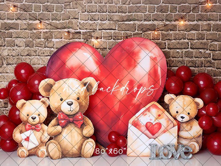 Beary Special Valentine - HSD Photography Backdrops 