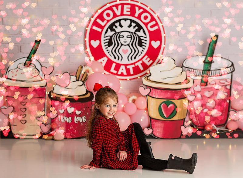 Love You A Latte - HSD Photography Backdrops 