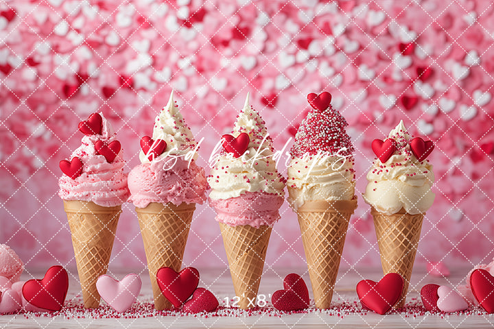 Valentine's Day Ice Cream Cones