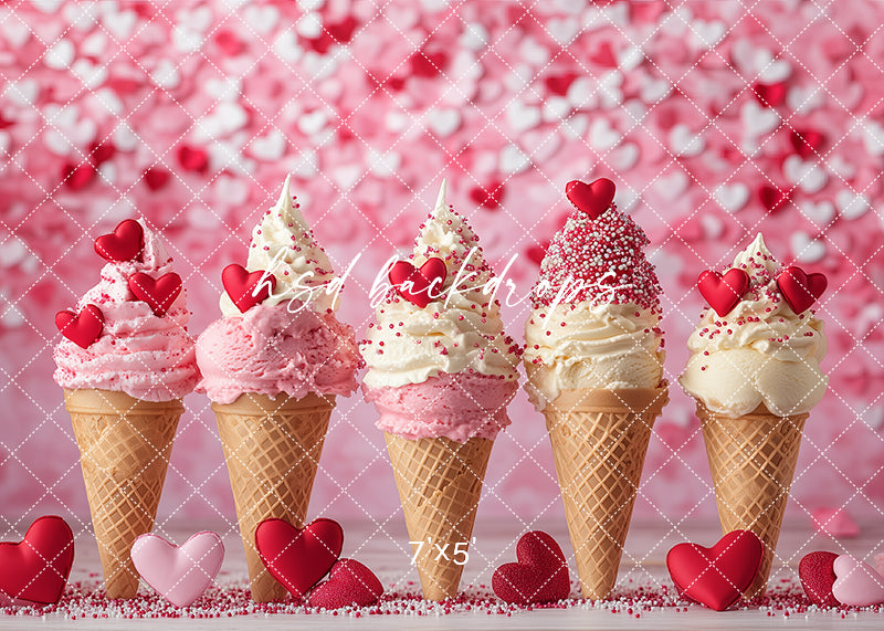 Valentine's Day Ice Cream Cones