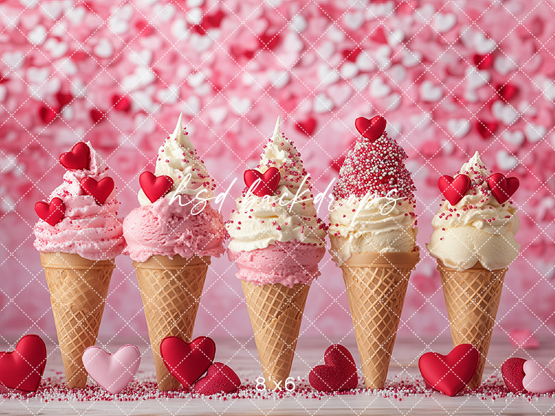 Valentine's Day Ice Cream Cones