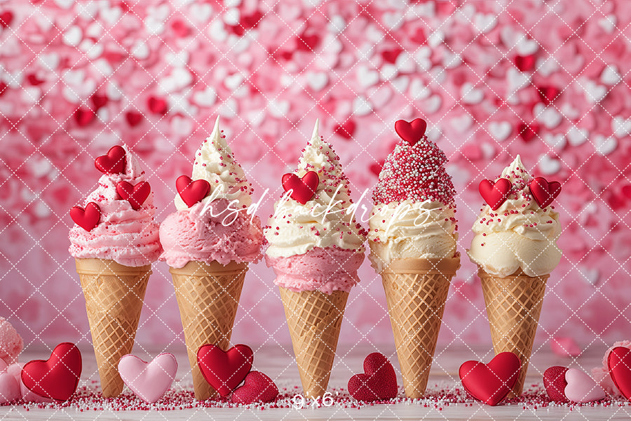 Valentine's Day Ice Cream Cones