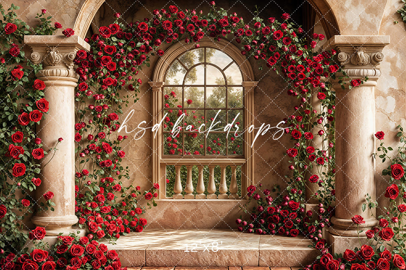 Climbing Red Roses Columns (sweep options)