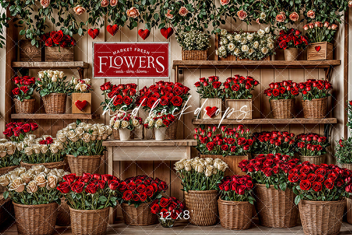 Valentines Day Flower Shop Wall (sweep options)