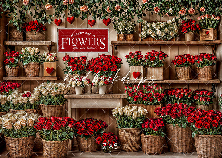 Valentines Day Flower Shop Wall (sweep options)