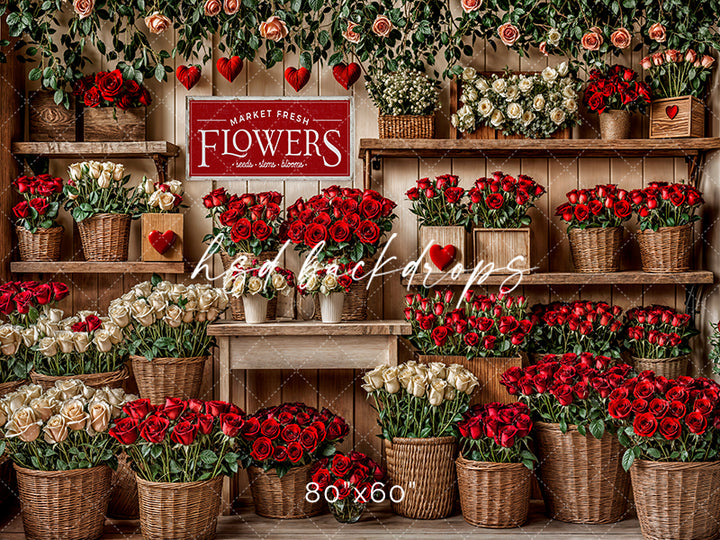 Valentines Day Flower Shop Wall (sweep options)