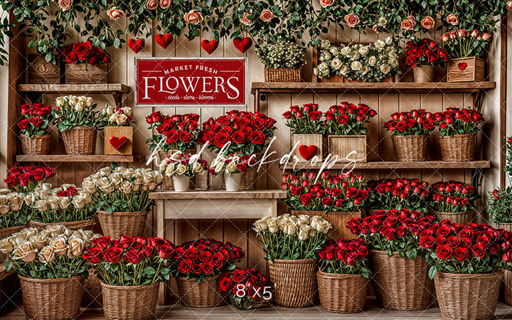 Valentines Day Flower Shop Wall (sweep options)