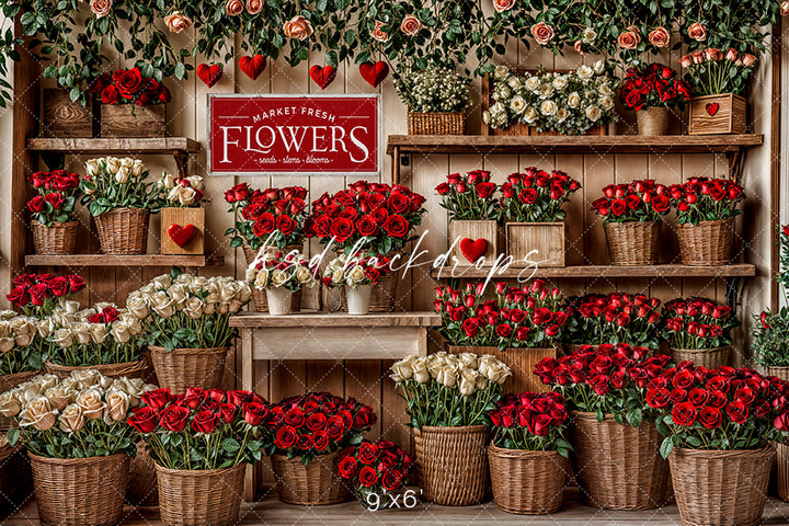 Valentines Day Flower Shop Wall (sweep options)