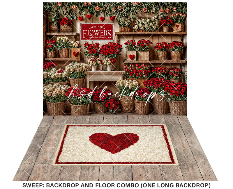 Valentines Day Flower Shop Wall (sweep options)