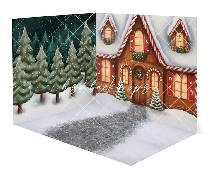 Christmas Gingerbread House Photo Backdrop Room - CHS46282