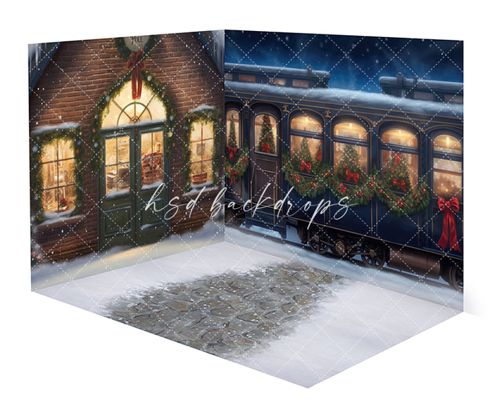 Polar Express Train Christmas Backdrop - CHS46677