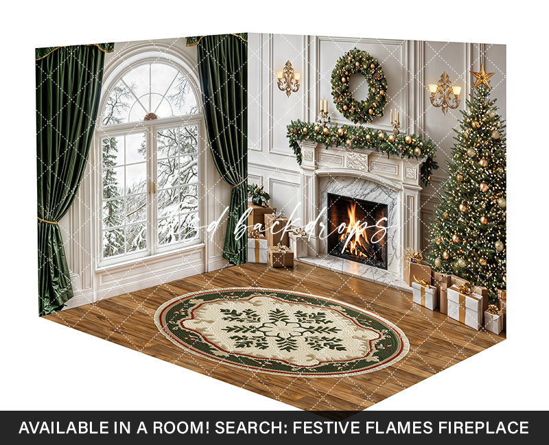 Festive Flames Fireplace (sweep options)