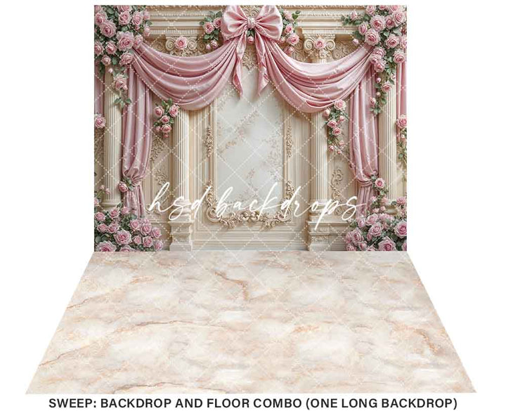 Pretty Pink Roses Regal Wall (sweep options)