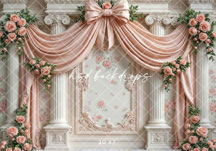 Pretty Peach Roses Regal Wall (sweep options)