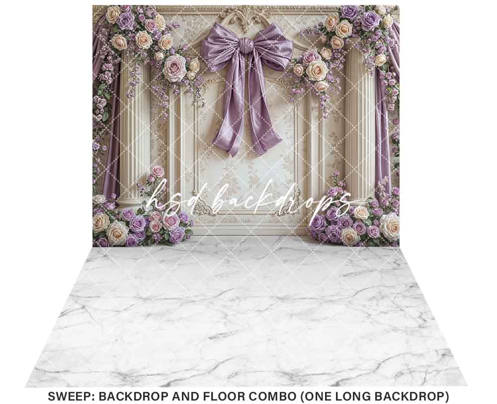 Large Purple Bow Regal Wall (sweep options)