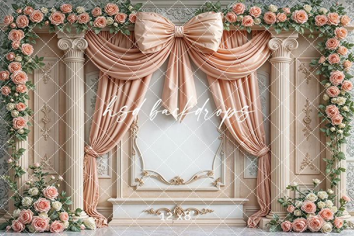 Peach Bow Victorian Wall