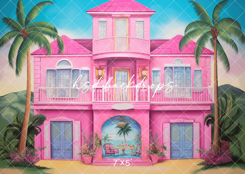 Dolly's Tropical Dreamhouse Backdrop for Birthday Party Cake Smash 