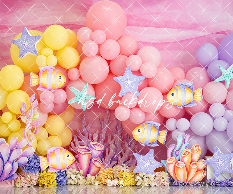 Under the Sea Birthday Photo Backdrop for Cake Smash Photoshoot