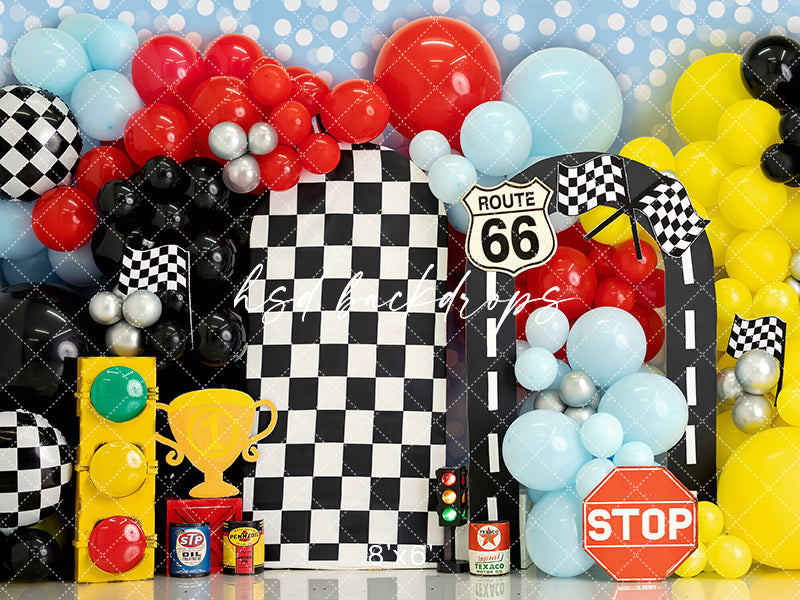 Race Car Birthday - HSD Photography Backdrops 