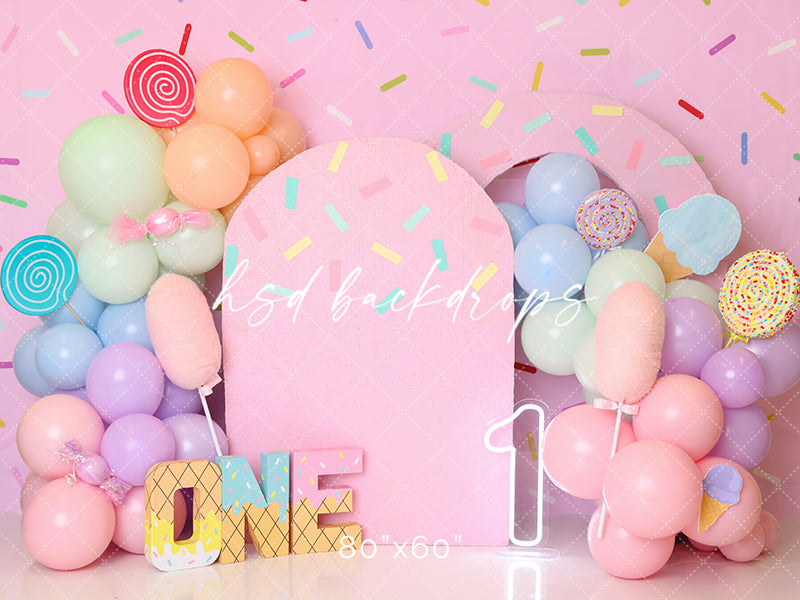 Sweet One Birthday Backdrop for First Birthday Cake Smash Photoshoot