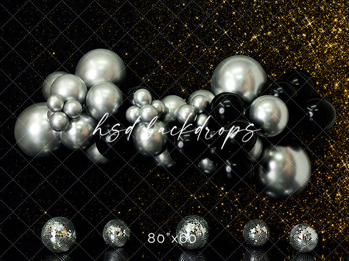 Black & Silver Balloons - HSD Photography Backdrops 