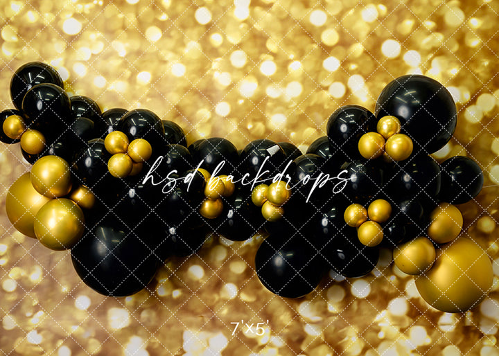 Black & Gold Balloons - HSD Photography Backdrops 