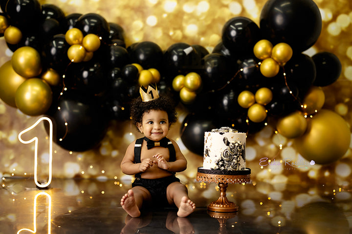 Black & Gold Balloons - HSD Photography Backdrops 