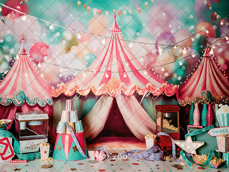 Fun at the Circus Birthday Cake Smash Photo Backdrop 