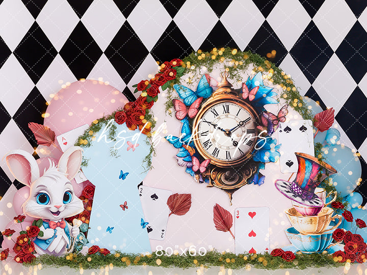 ONEderland Backdrop Tea Party Cake Smash Photography Background