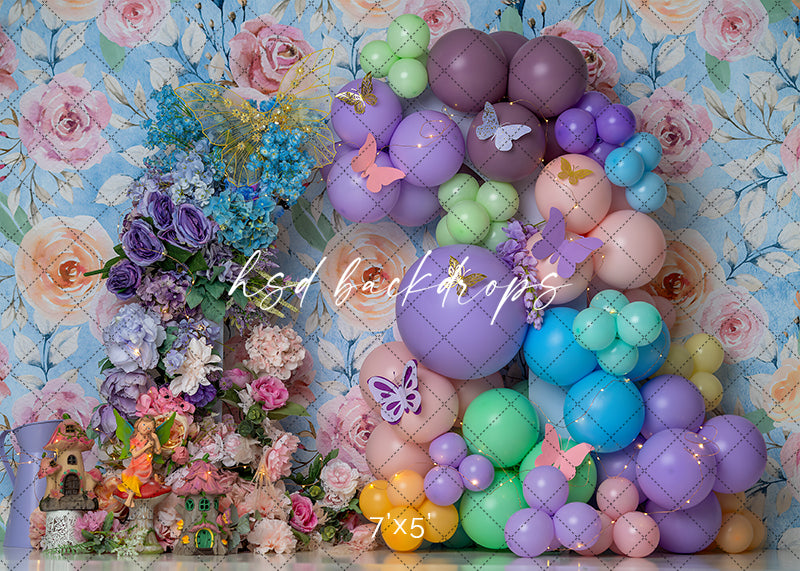 Balloons & Blooms Arch - HSD Photography Backdrops 