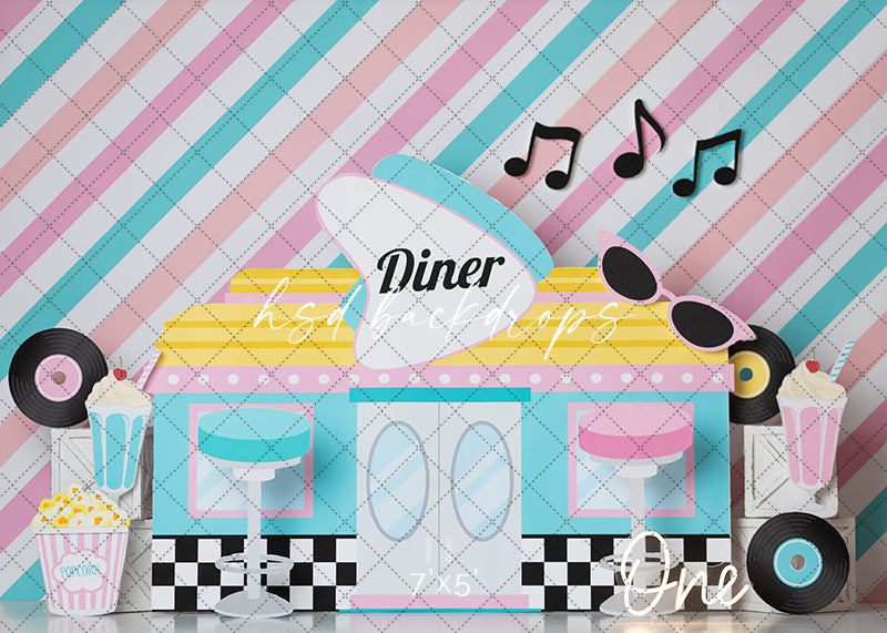 50's Diner (one) - HSD Photography Backdrops 