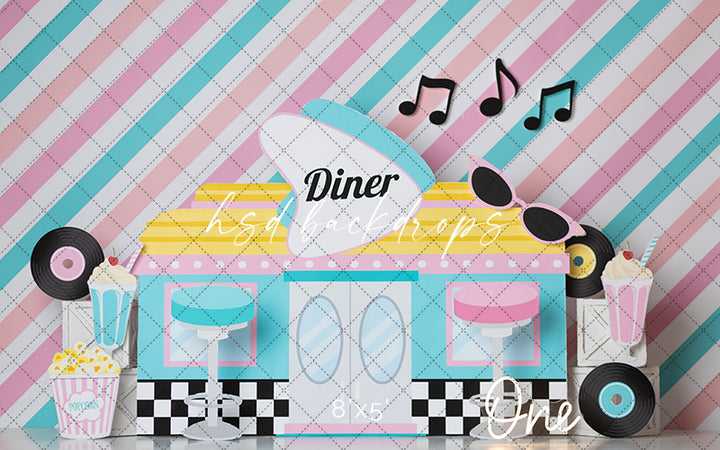 50's Diner (one) - HSD Photography Backdrops 